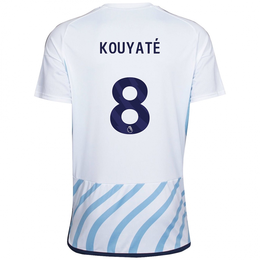 Kinder Cheikhou Kouyaté #8 Weiß Blau Auswärtstrikot Trikot 2023/24 T-Shirt