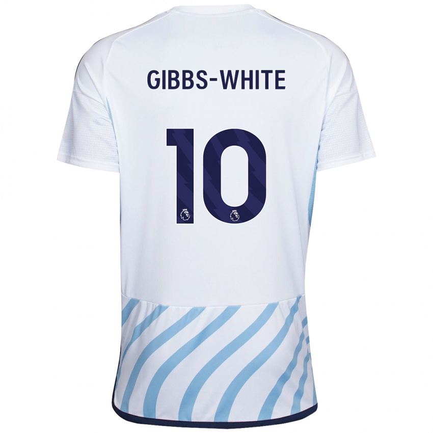 Kinder Morgan Gibbs-White #10 Weiß Blau Auswärtstrikot Trikot 2023/24 T-Shirt