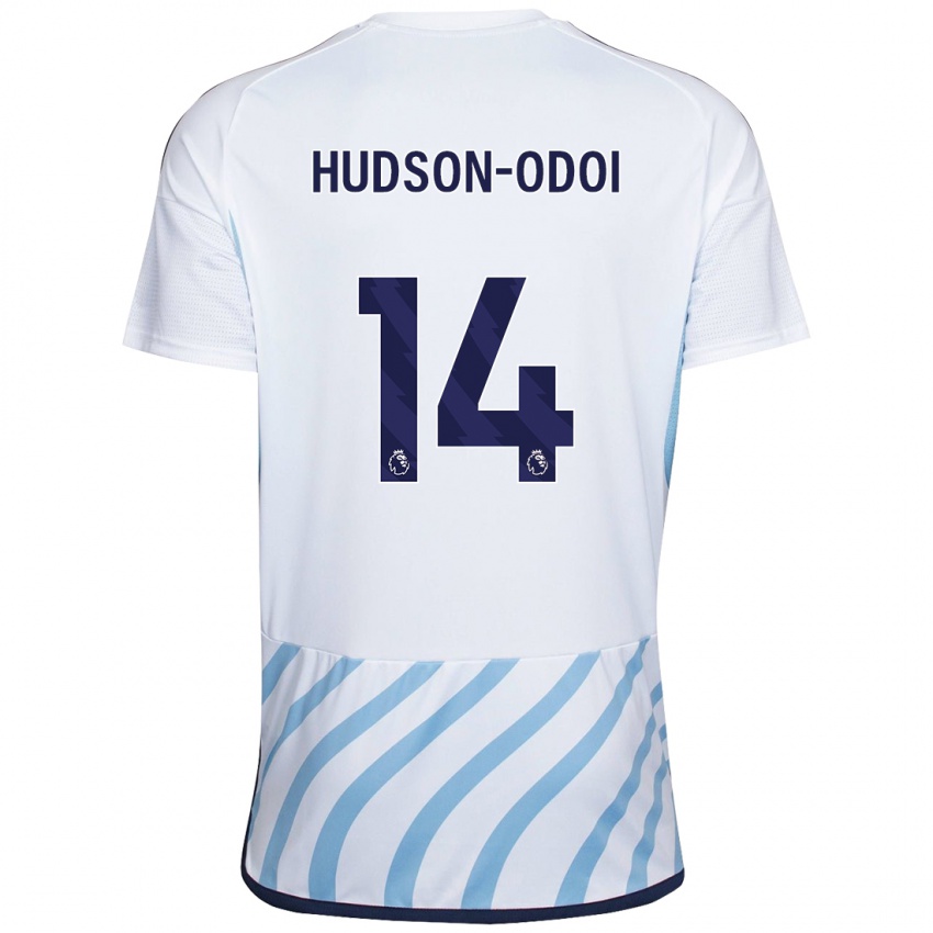Kinder Callum Hudson-Odoi #14 Weiß Blau Auswärtstrikot Trikot 2023/24 T-Shirt