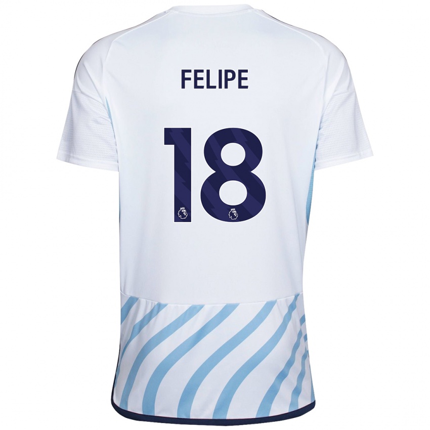 Kinder Felipe #18 Weiß Blau Auswärtstrikot Trikot 2023/24 T-Shirt