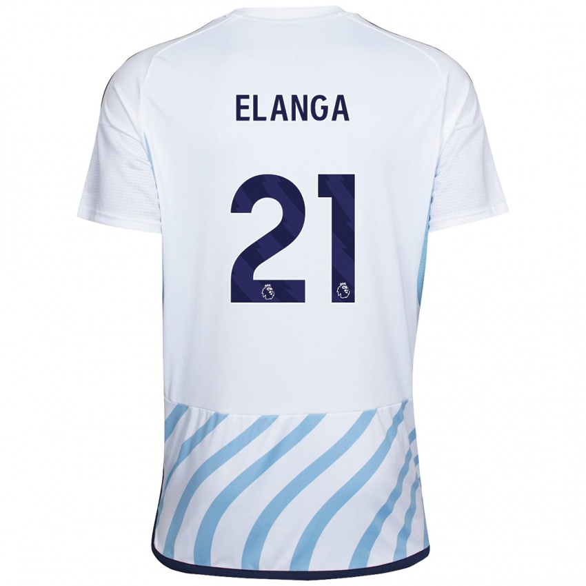 Kinder Anthony Elanga #21 Weiß Blau Auswärtstrikot Trikot 2023/24 T-Shirt