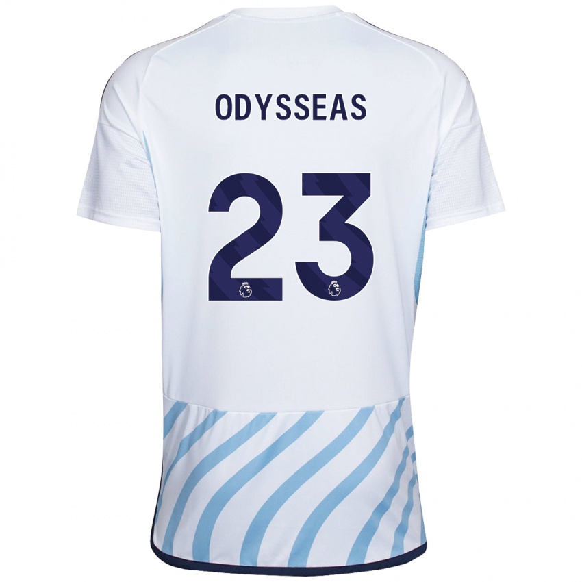 Kinder Odysseas Vlachodimos #23 Weiß Blau Auswärtstrikot Trikot 2023/24 T-Shirt