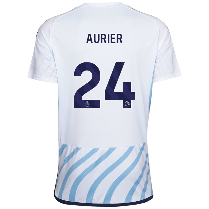 Kinder Serge Aurier #24 Weiß Blau Auswärtstrikot Trikot 2023/24 T-Shirt