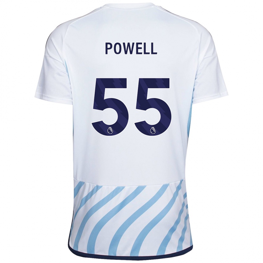 Kinder Josh Powell #55 Weiß Blau Auswärtstrikot Trikot 2023/24 T-Shirt