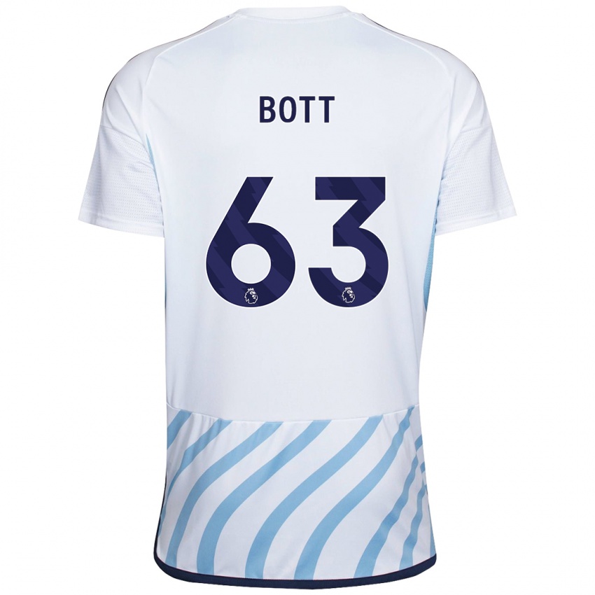 Kinder Aaron Bott #63 Weiß Blau Auswärtstrikot Trikot 2023/24 T-Shirt