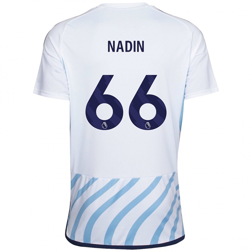 Kinder Jack Nadin #66 Weiß Blau Auswärtstrikot Trikot 2023/24 T-Shirt