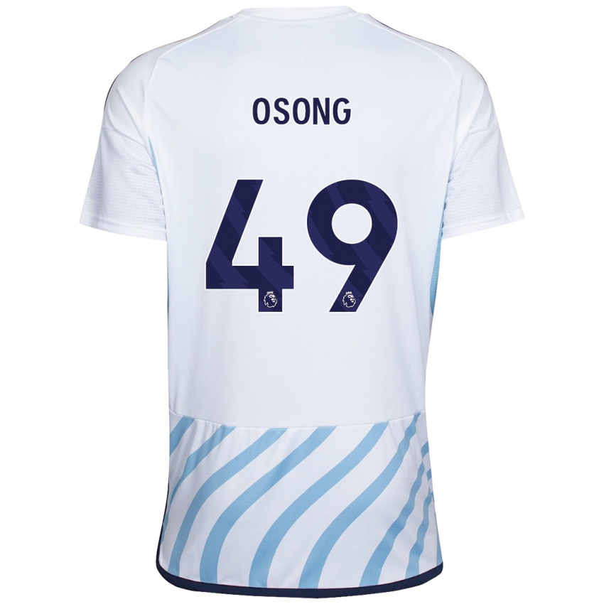 Kinder Detlef Esapa Osong #49 Weiß Blau Auswärtstrikot Trikot 2023/24 T-Shirt