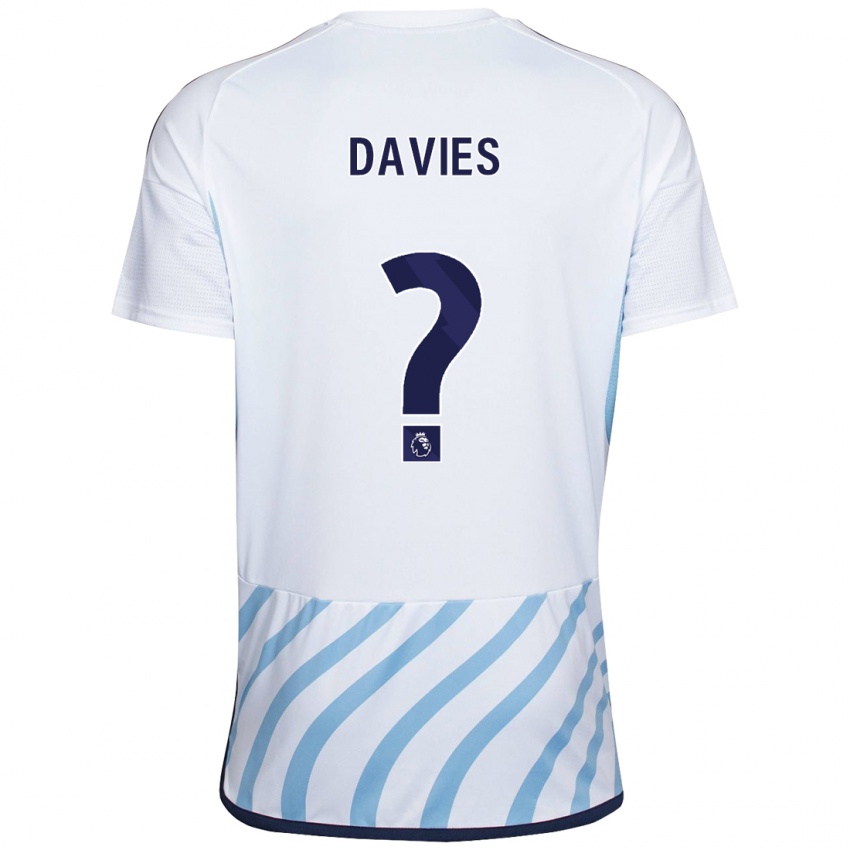 Kinder Isaac Davies #0 Weiß Blau Auswärtstrikot Trikot 2023/24 T-Shirt