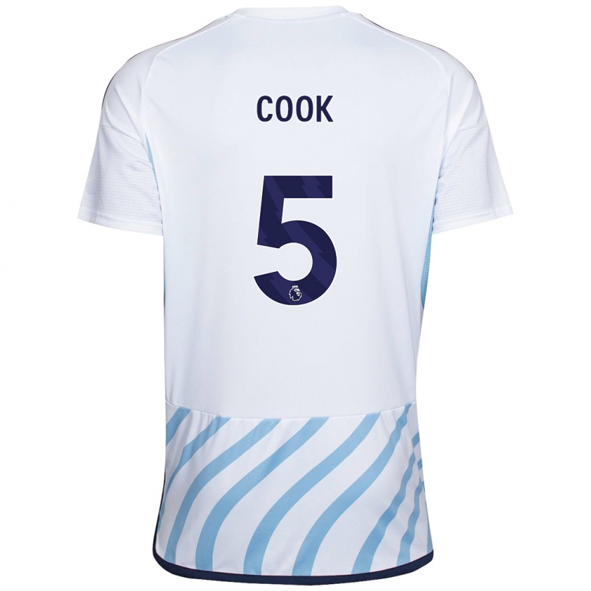 Kinder Olivia Cook #5 Weiß Blau Auswärtstrikot Trikot 2023/24 T-Shirt