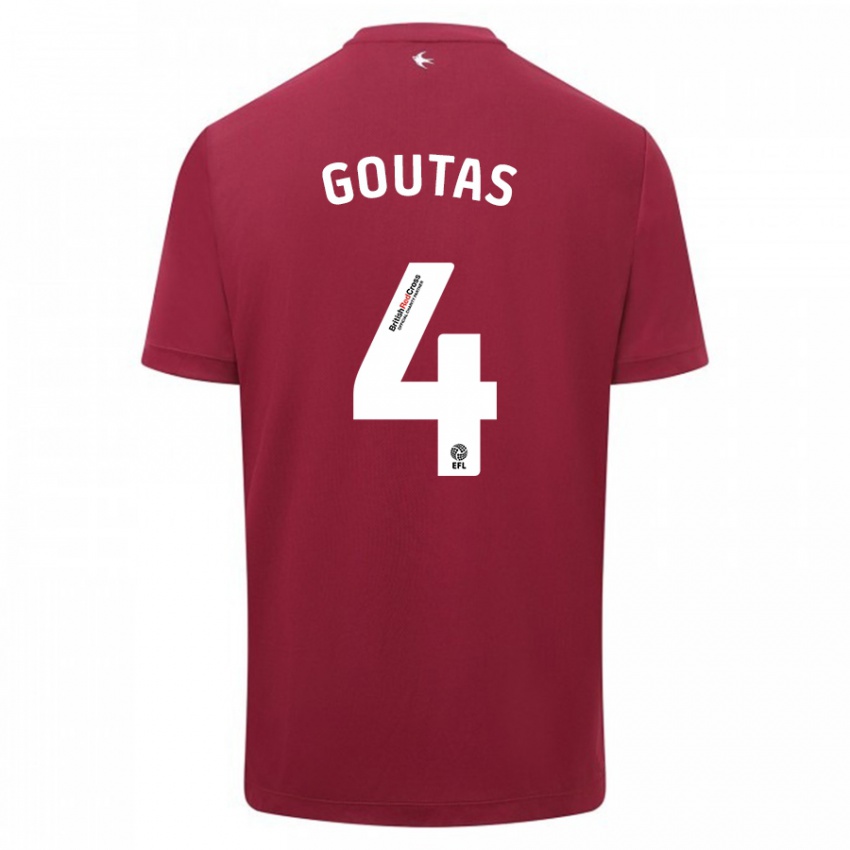 Kinder Dimitrios Goutas #4 Rot Auswärtstrikot Trikot 2023/24 T-Shirt