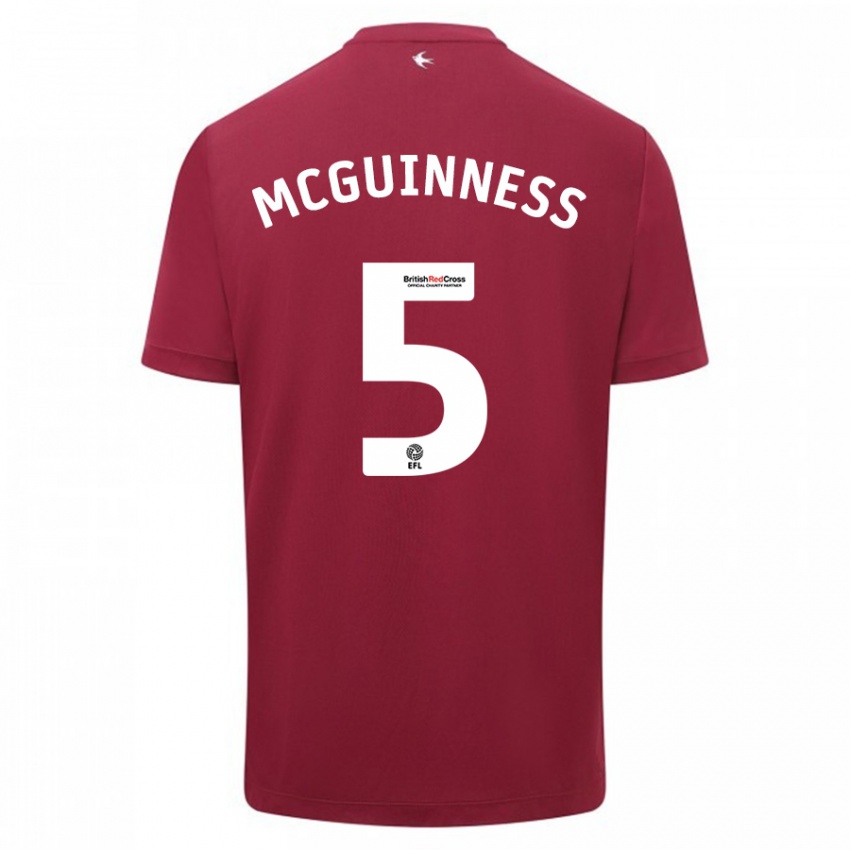 Kinder Mark Mcguinness #5 Rot Auswärtstrikot Trikot 2023/24 T-Shirt