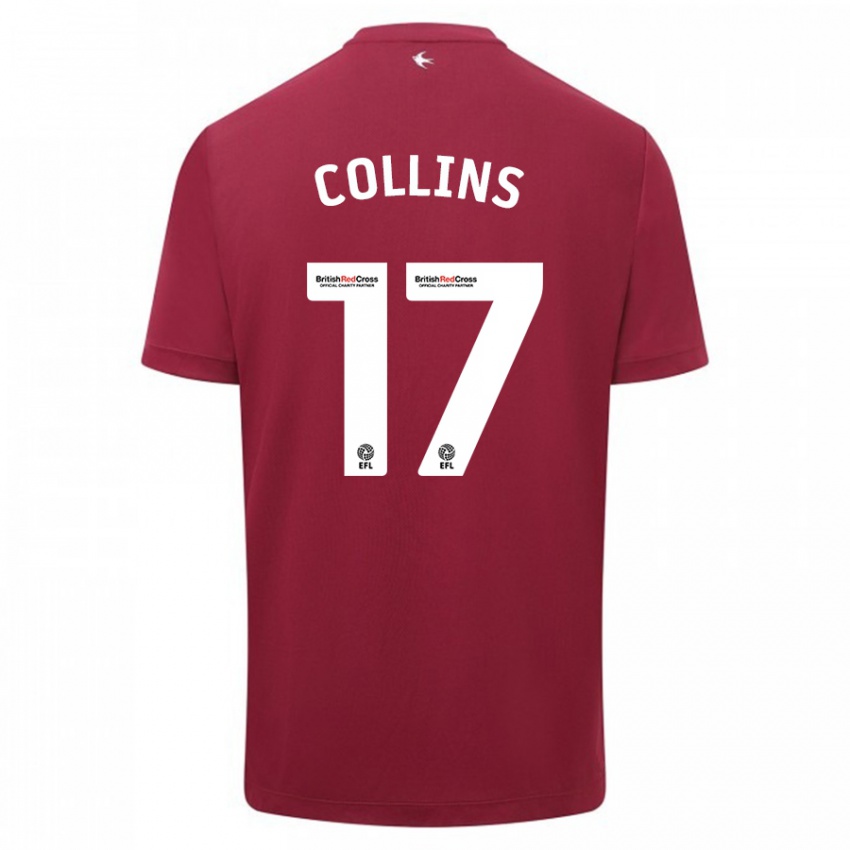 Kinder Jamilu Collins #17 Rot Auswärtstrikot Trikot 2023/24 T-Shirt