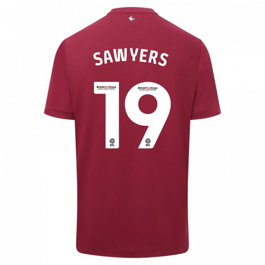 Kinder Romaine Sawyers #19 Rot Auswärtstrikot Trikot 2023/24 T-Shirt