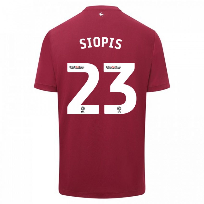 Kinder Manolis Siopis #23 Rot Auswärtstrikot Trikot 2023/24 T-Shirt