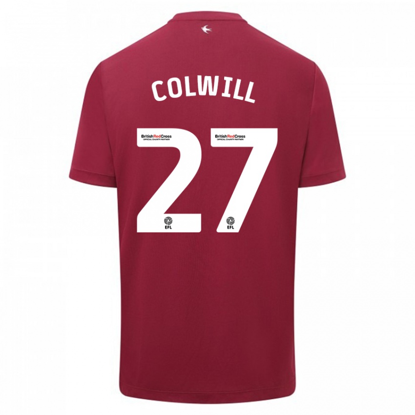 Kinder Rubin Colwill #27 Rot Auswärtstrikot Trikot 2023/24 T-Shirt