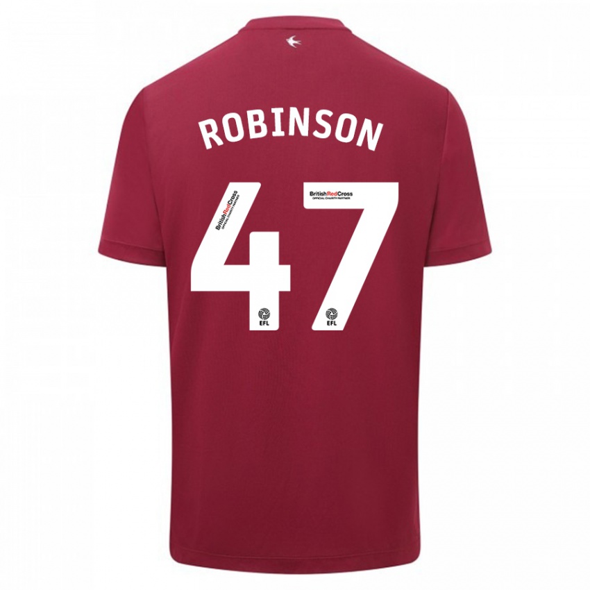 Kinder Callum Robinson #47 Rot Auswärtstrikot Trikot 2023/24 T-Shirt