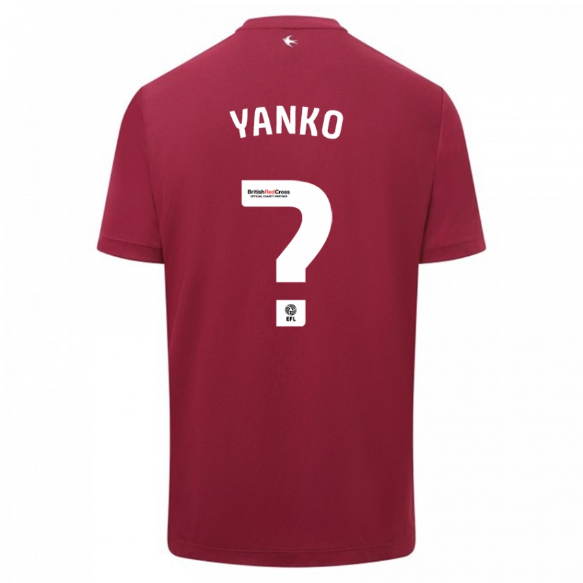 Kinder Nativ Yanko #0 Rot Auswärtstrikot Trikot 2023/24 T-Shirt