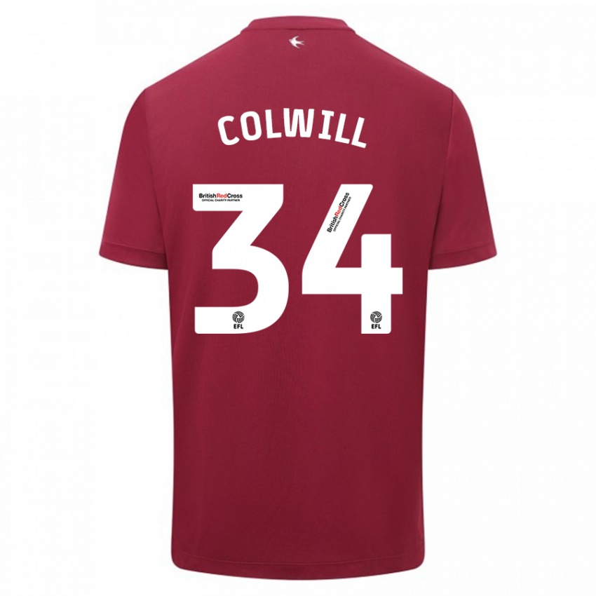 Kinder Joel Colwill #34 Rot Auswärtstrikot Trikot 2023/24 T-Shirt