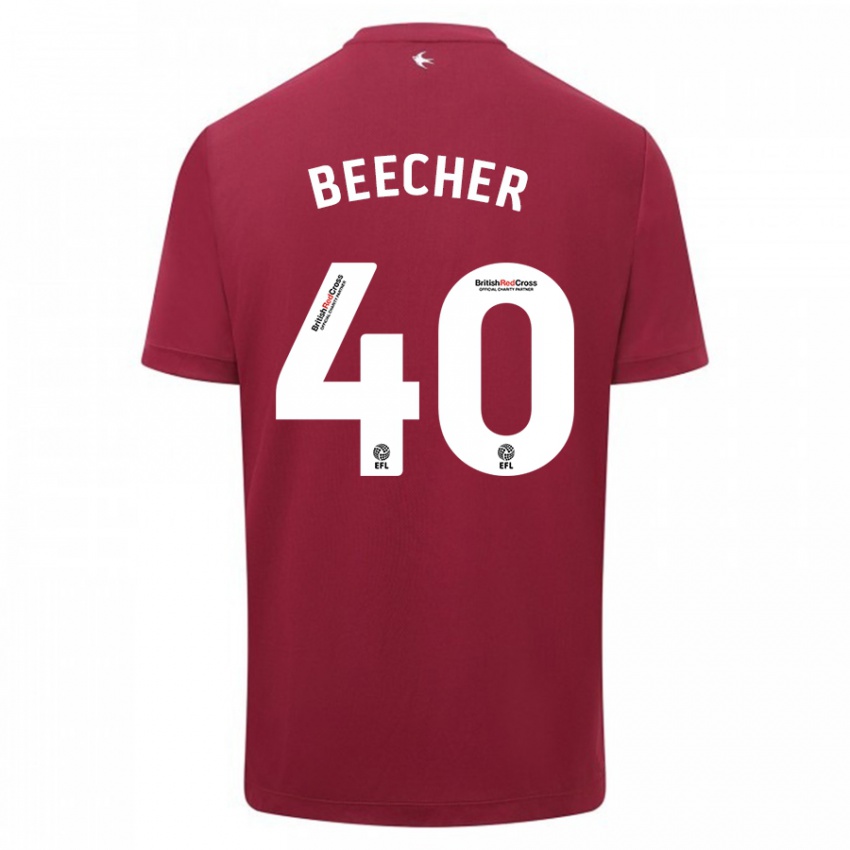 Kinder Josh Beecher #40 Rot Auswärtstrikot Trikot 2023/24 T-Shirt