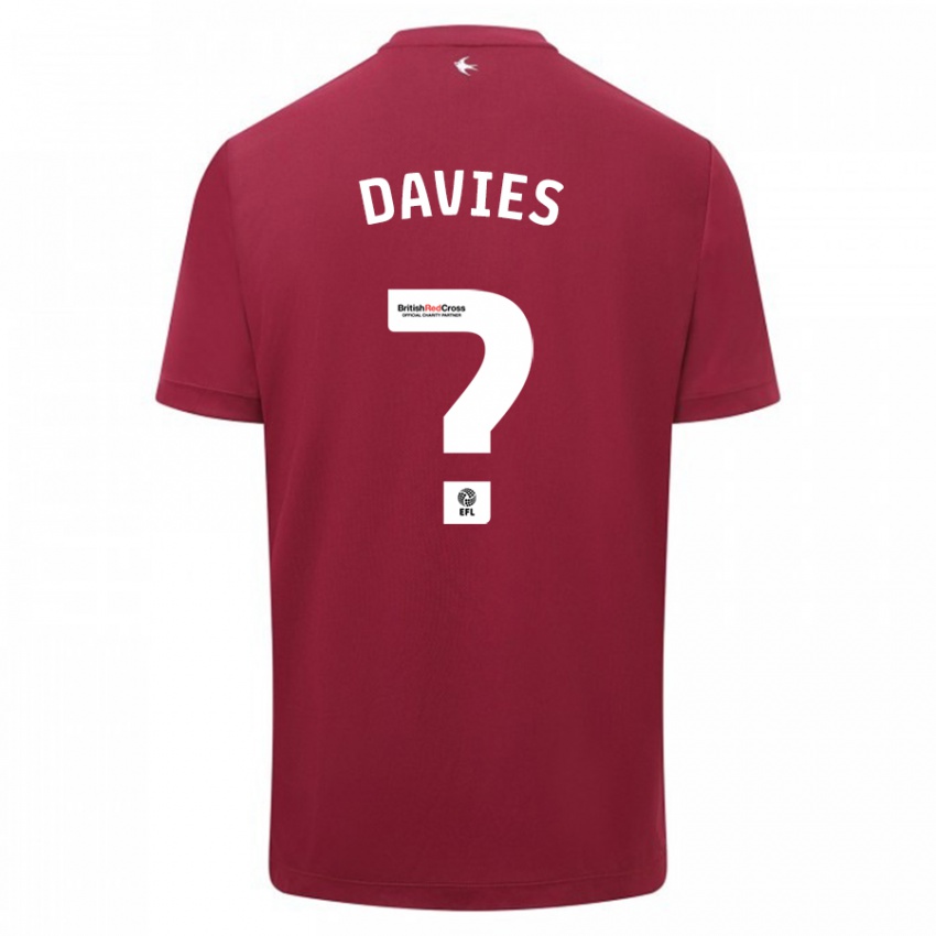 Kinder Jake Davies #0 Rot Auswärtstrikot Trikot 2023/24 T-Shirt