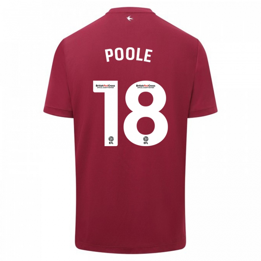 Kinder Phoebie Poole #18 Rot Auswärtstrikot Trikot 2023/24 T-Shirt