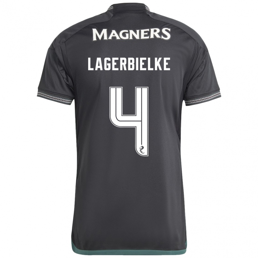 Kinder Gustaf Lagerbielke #4 Schwarz Auswärtstrikot Trikot 2023/24 T-Shirt