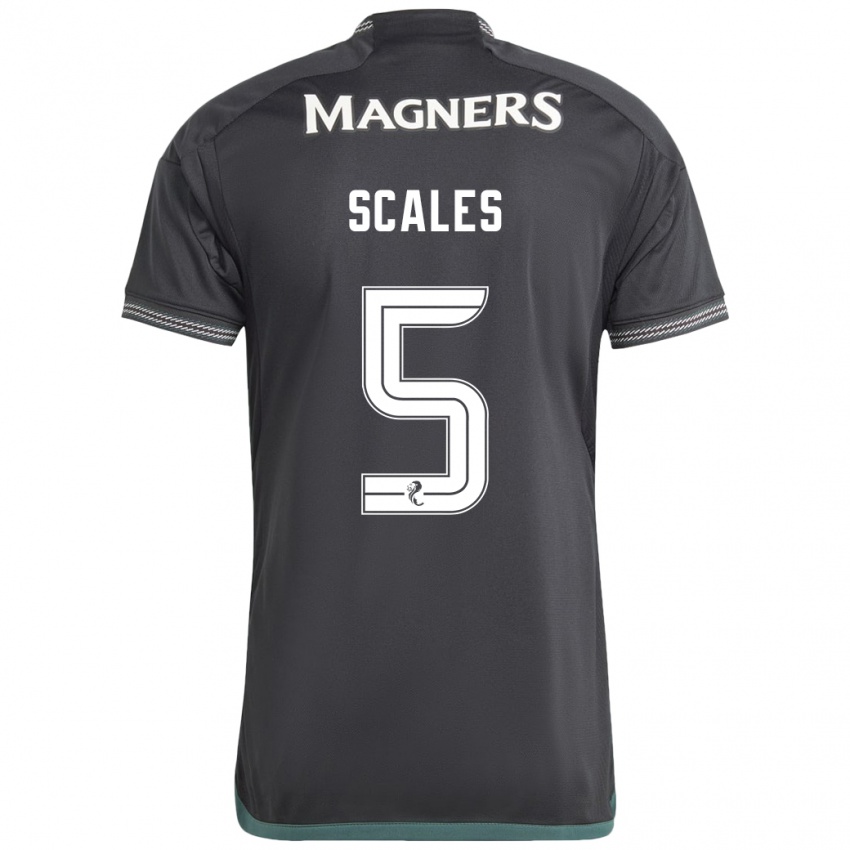 Kinder Liam Scales #5 Schwarz Auswärtstrikot Trikot 2023/24 T-Shirt