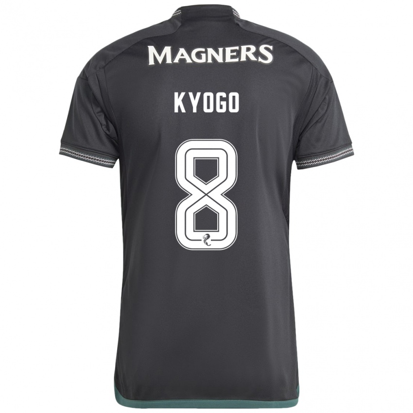 Kinder Kyogo Furuhashi #8 Schwarz Auswärtstrikot Trikot 2023/24 T-Shirt