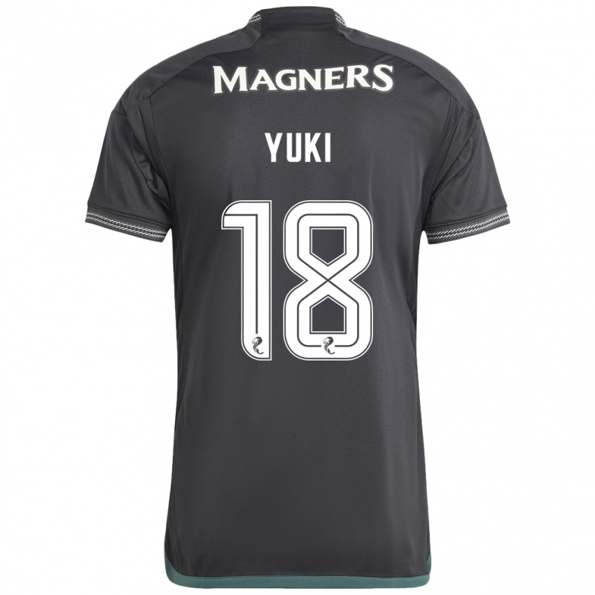 Kinder Yuki Kobayashi #18 Schwarz Auswärtstrikot Trikot 2023/24 T-Shirt