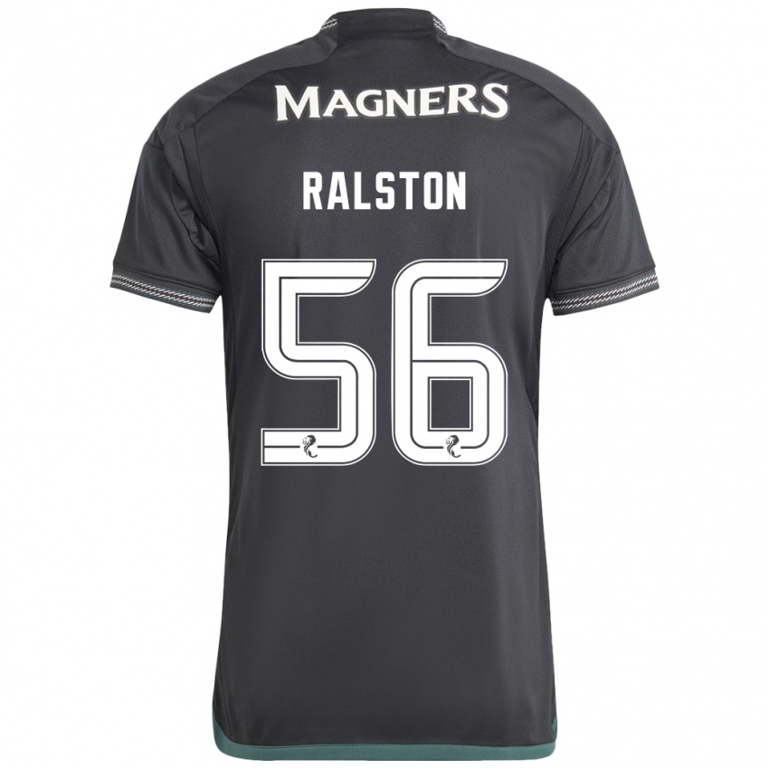 Kinder Anthony Ralston #56 Schwarz Auswärtstrikot Trikot 2023/24 T-Shirt