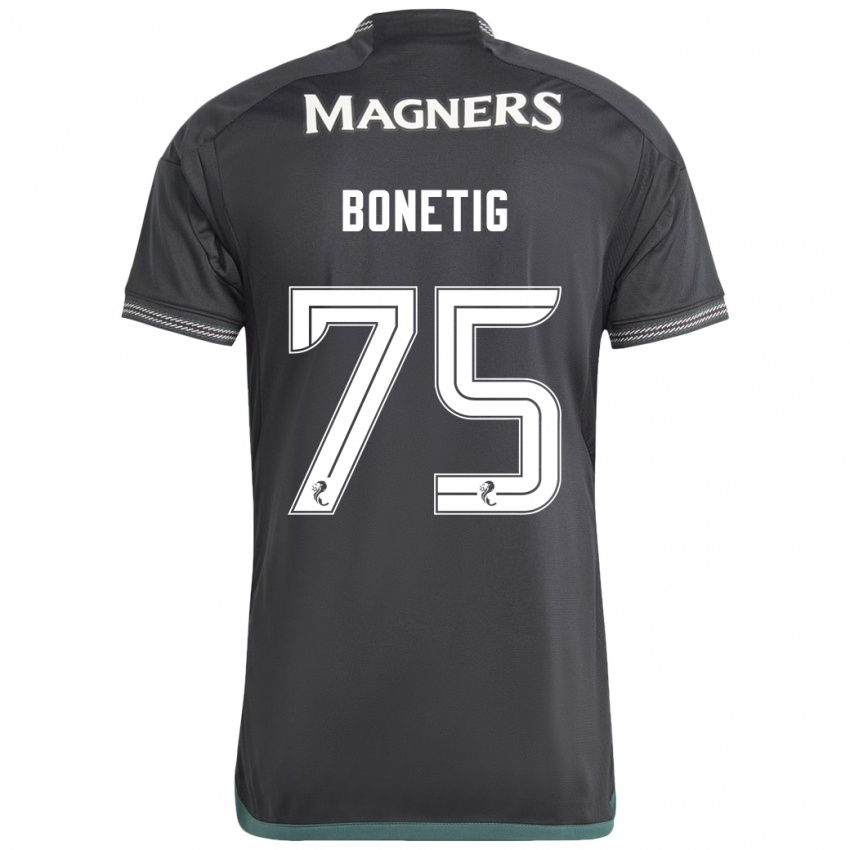 Kinder Liam Bonetig #75 Schwarz Auswärtstrikot Trikot 2023/24 T-Shirt