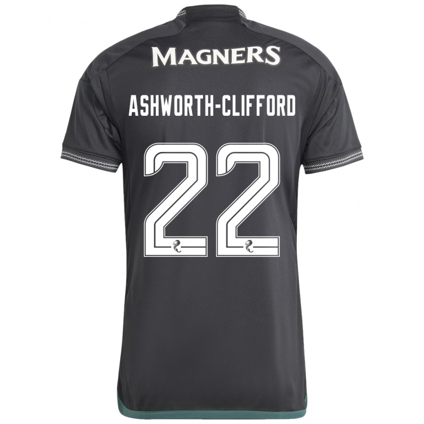 Kinder Lucy Ashworth-Clifford #22 Schwarz Auswärtstrikot Trikot 2023/24 T-Shirt