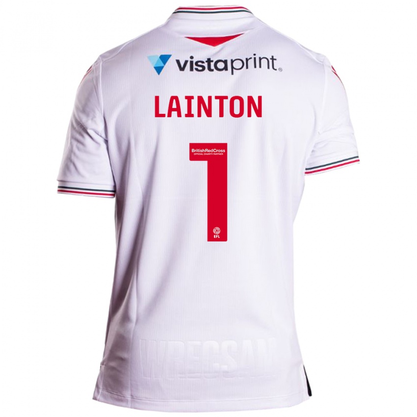 Kinder Rob Lainton #1 Weiß Auswärtstrikot Trikot 2023/24 T-Shirt