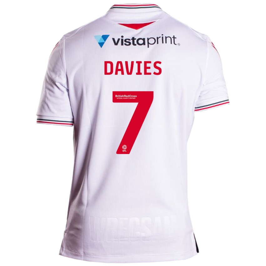 Kinder Jordan Davies #7 Weiß Auswärtstrikot Trikot 2023/24 T-Shirt