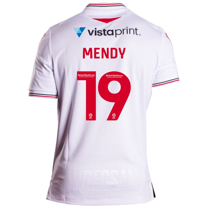 Kinder Jacob Mendy #19 Weiß Auswärtstrikot Trikot 2023/24 T-Shirt