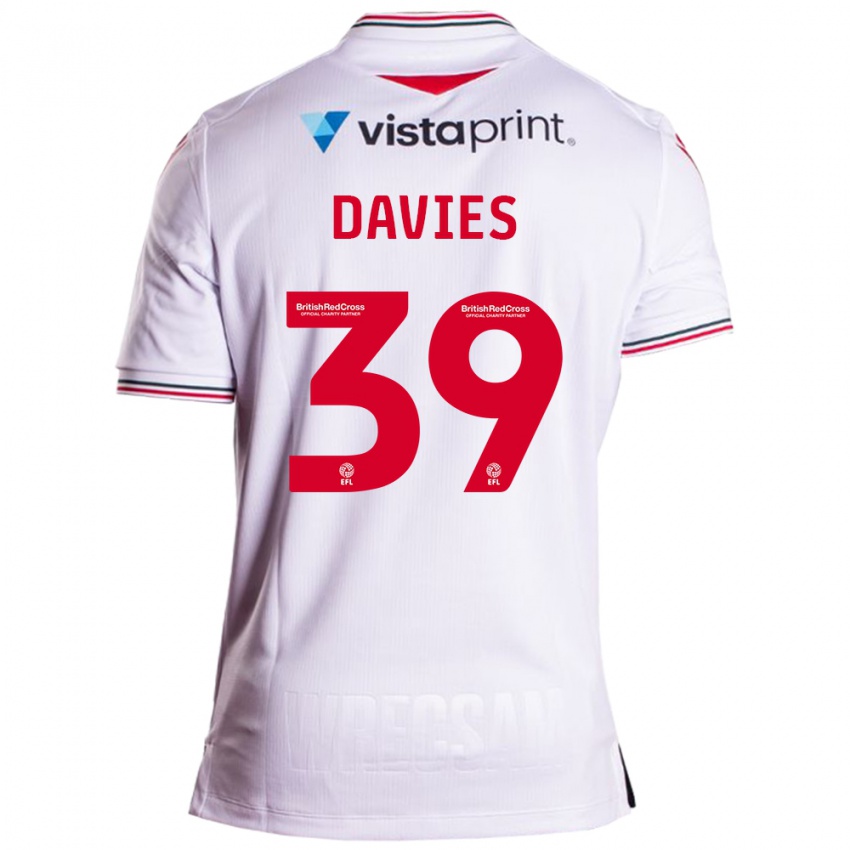 Kinder Daniel Davies #39 Weiß Auswärtstrikot Trikot 2023/24 T-Shirt