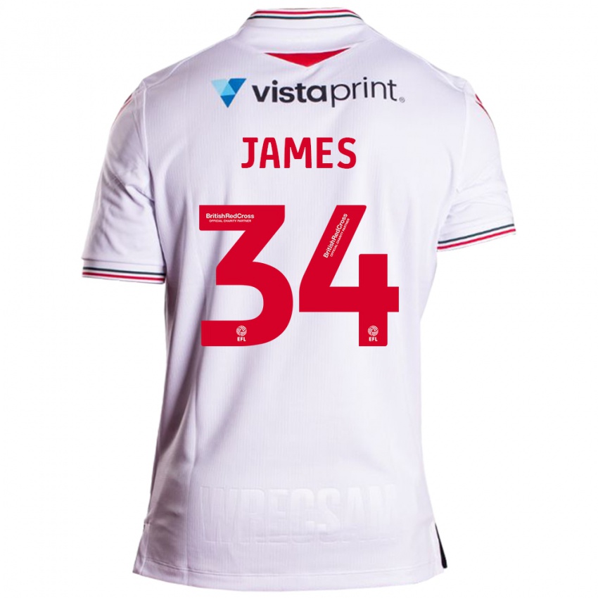 Kinder Aaron James #34 Weiß Auswärtstrikot Trikot 2023/24 T-Shirt