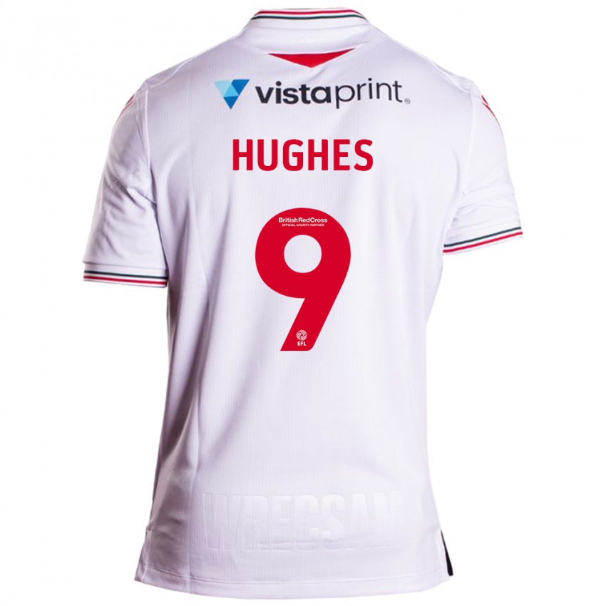 Kinder Rosie Hughes #9 Weiß Auswärtstrikot Trikot 2023/24 T-Shirt