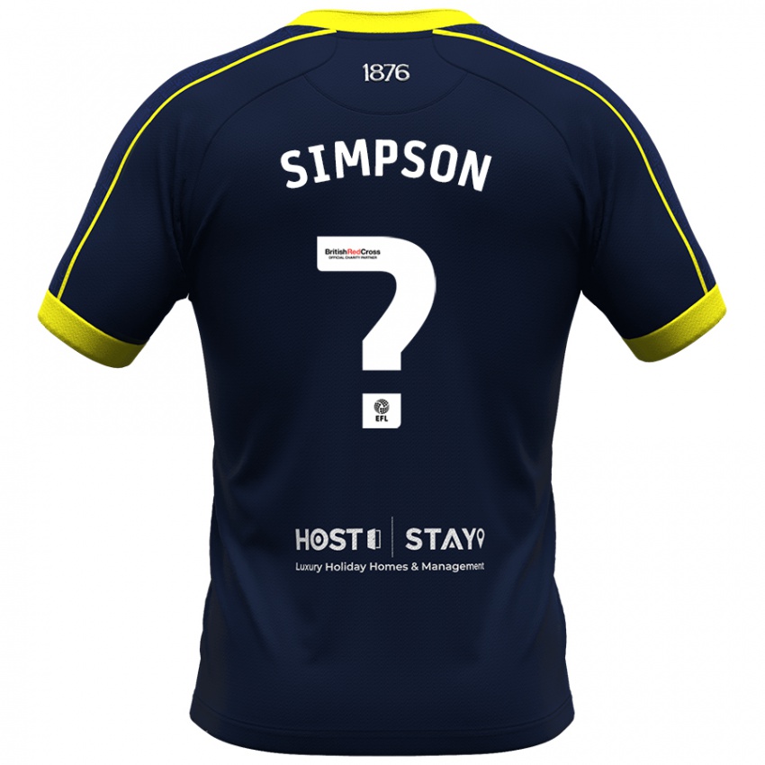 Kinder Nathan Simpson #0 Marine Auswärtstrikot Trikot 2023/24 T-Shirt