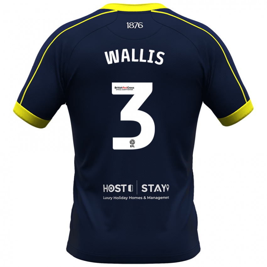 Kinder Emma Wallis #3 Marine Auswärtstrikot Trikot 2023/24 T-Shirt