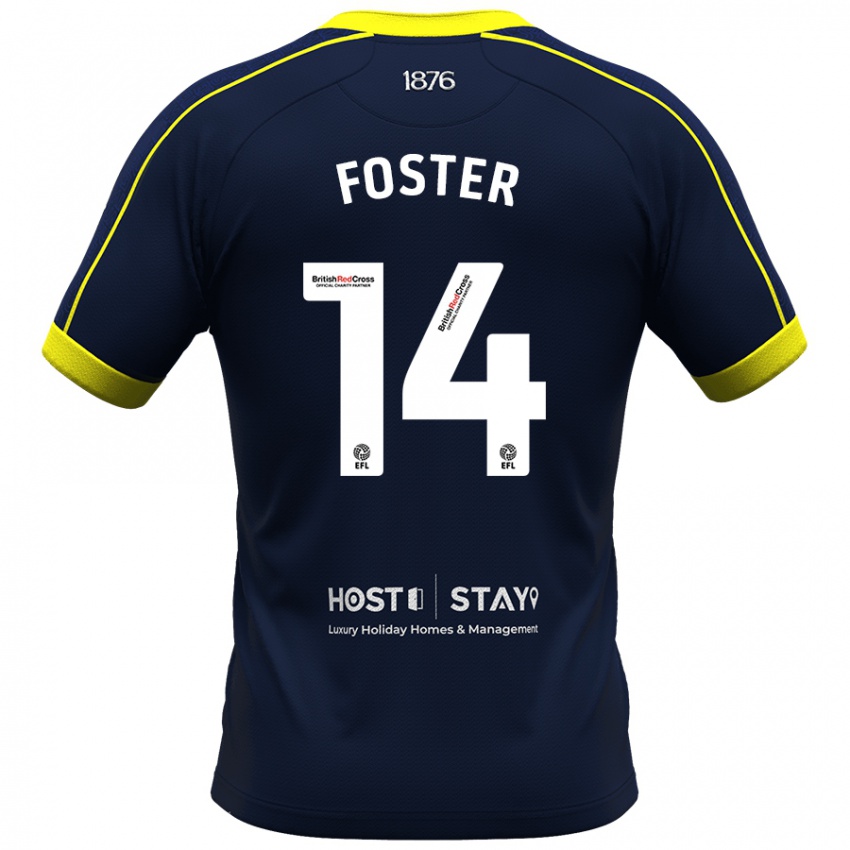 Kinder Emma Foster #14 Marine Auswärtstrikot Trikot 2023/24 T-Shirt