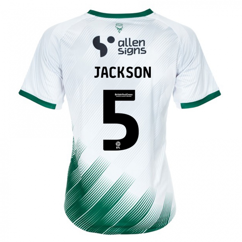 Kinder Adam Jackson #5 Weiß Auswärtstrikot Trikot 2023/24 T-Shirt