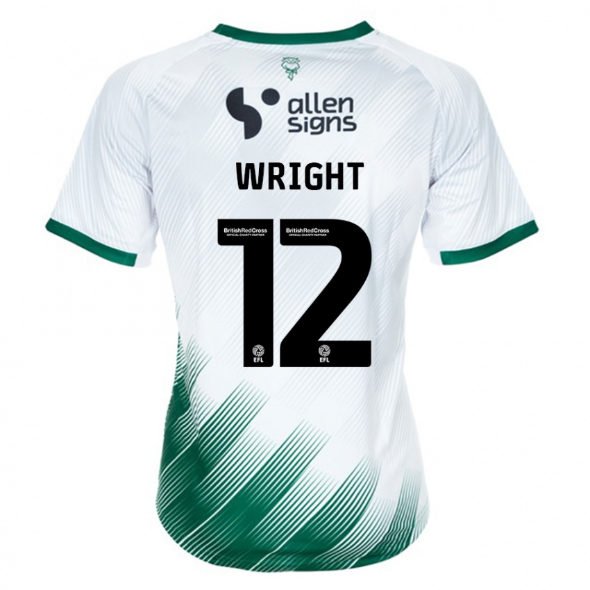 Kinder Jordan Wright #12 Weiß Auswärtstrikot Trikot 2023/24 T-Shirt