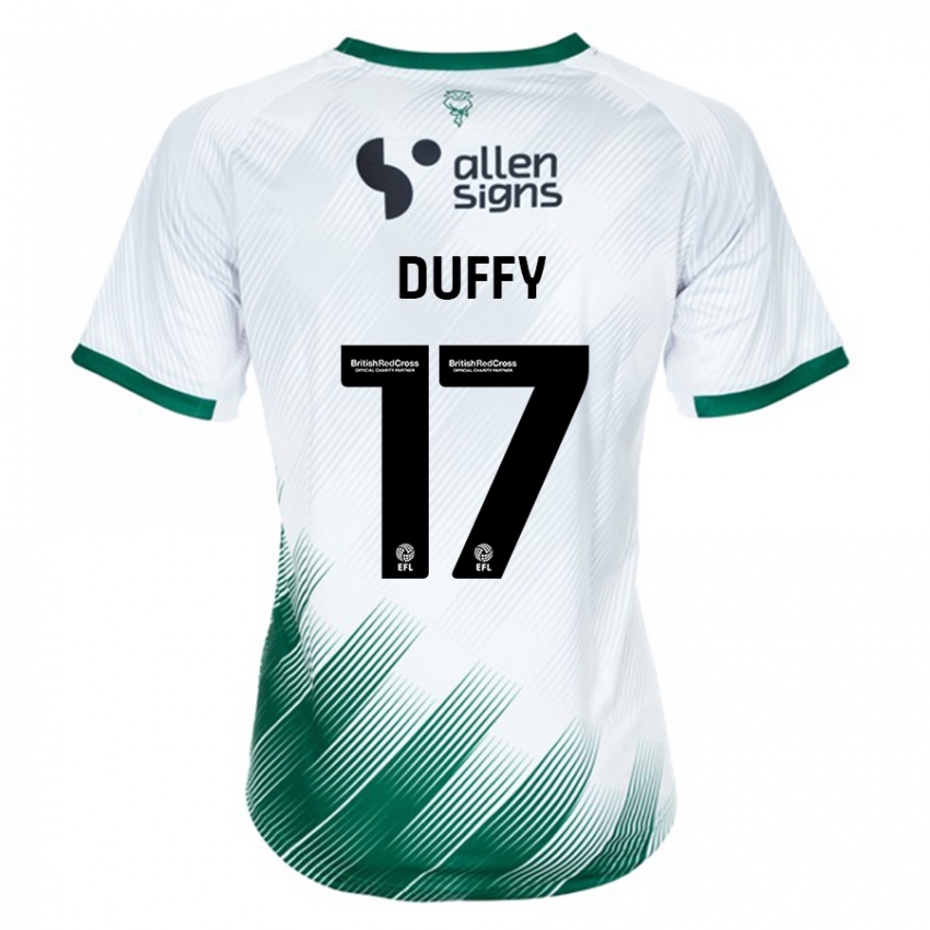 Kinder Dylan Duffy #17 Weiß Auswärtstrikot Trikot 2023/24 T-Shirt