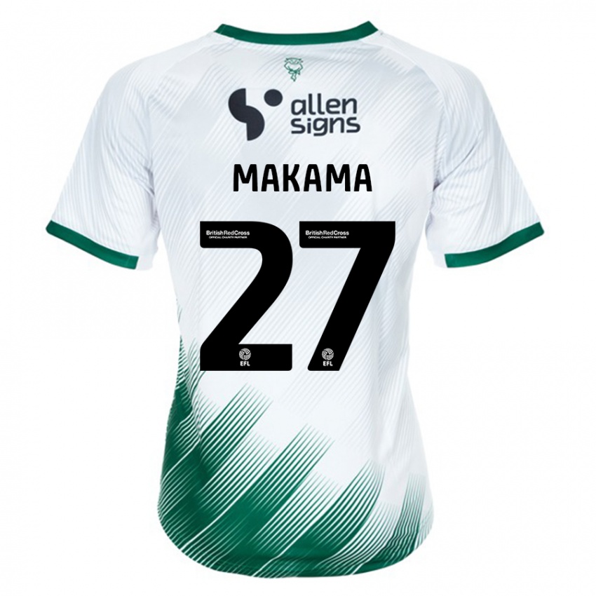 Kinder Jovon Makama #27 Weiß Auswärtstrikot Trikot 2023/24 T-Shirt