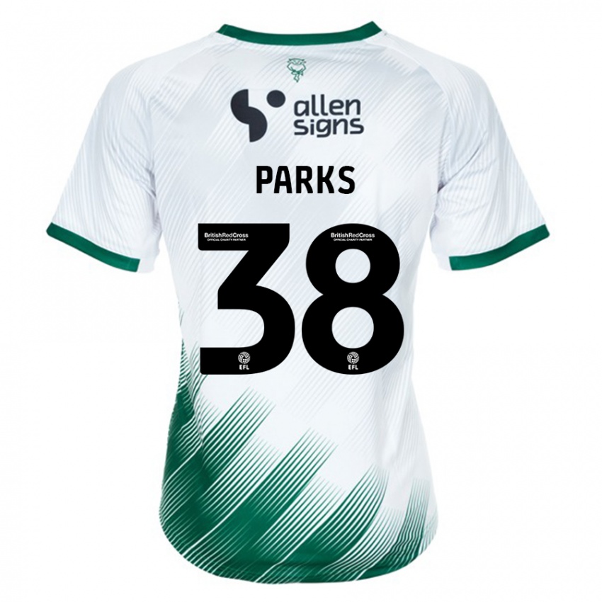 Kinder Charlie Parks #38 Weiß Auswärtstrikot Trikot 2023/24 T-Shirt