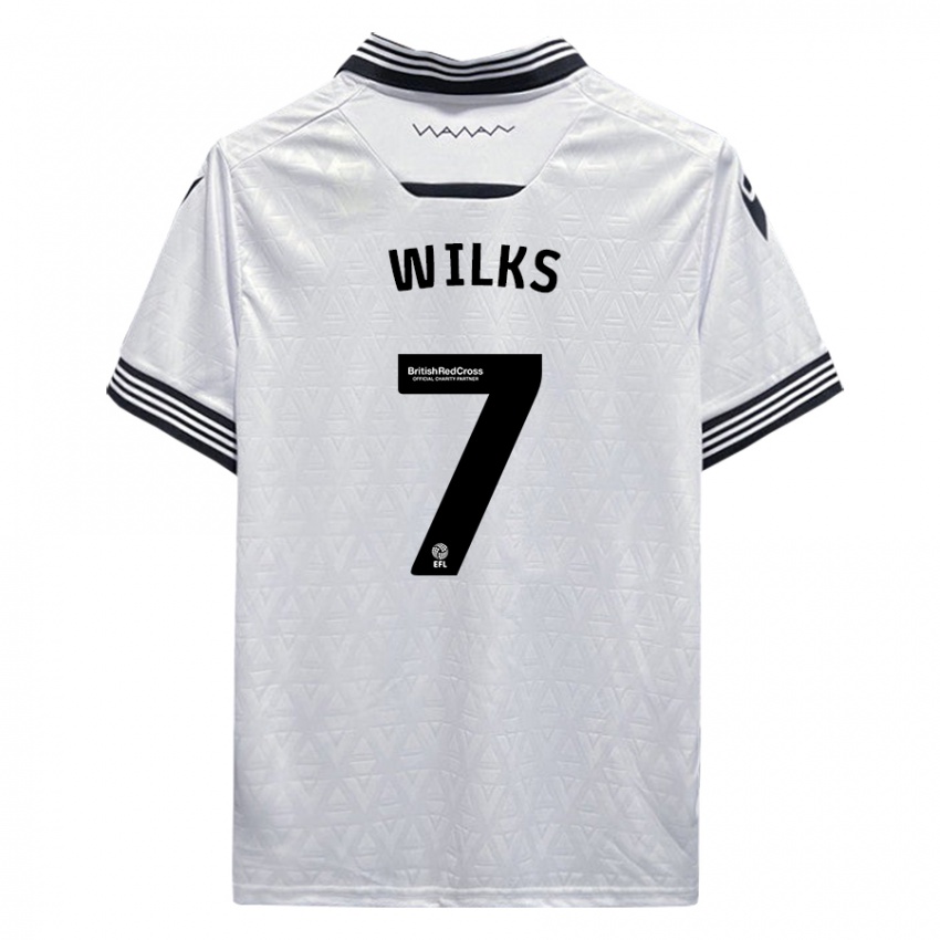 Kinder Mallik Wilks #7 Weiß Auswärtstrikot Trikot 2023/24 T-Shirt