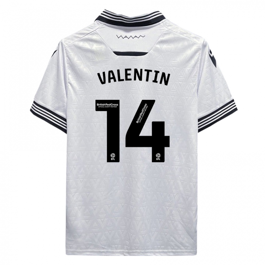 Kinder Pol Valentín #14 Weiß Auswärtstrikot Trikot 2023/24 T-Shirt