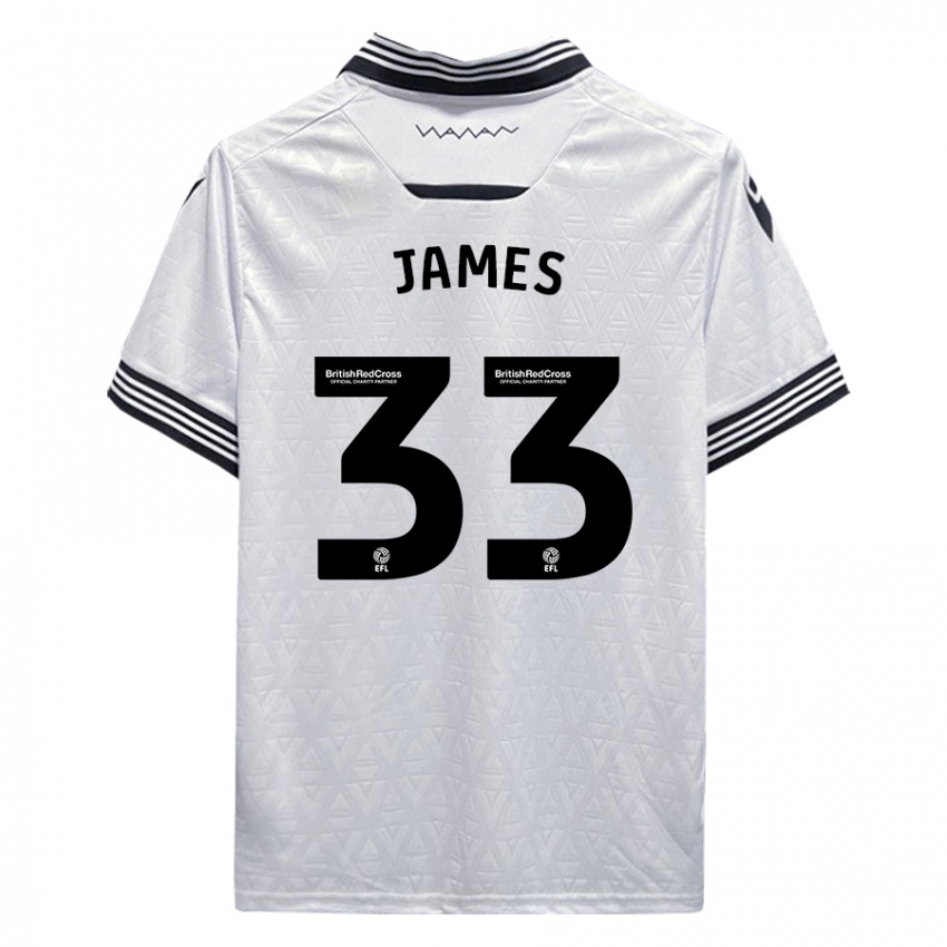 Kinder Reece James #33 Weiß Auswärtstrikot Trikot 2023/24 T-Shirt