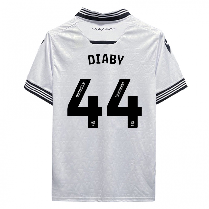 Kinder Momo Diaby #44 Weiß Auswärtstrikot Trikot 2023/24 T-Shirt